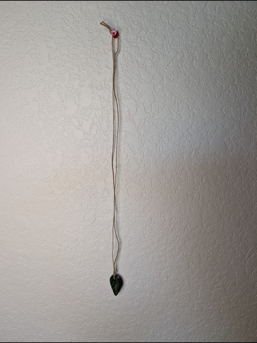 Handmade Leaf Pendant Necklace in Dark Green